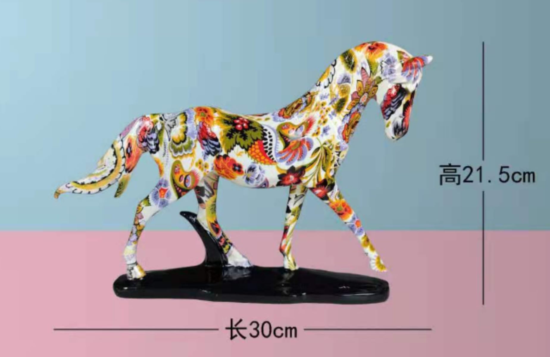 Amazon.co.jp: Geyaziu カラフルな馬の落書き樹脂クラフトアニマル